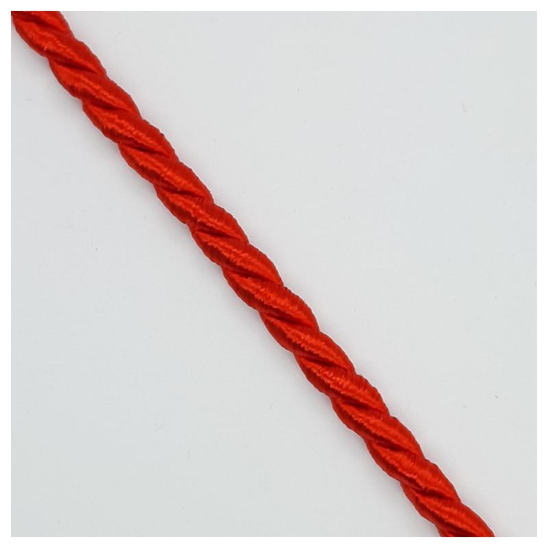 Cordón seda suave trenzado decorativo rojo