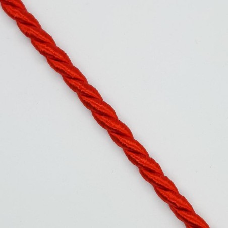 Cordón seda suave trenzado decorativo rojo