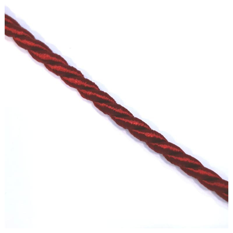 Cordón seda suave trenzado decorativo granate