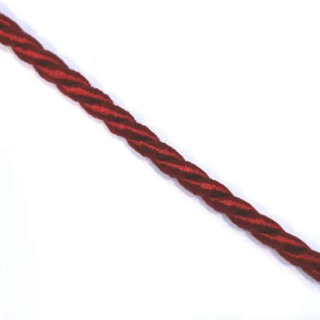 Cordón seda suave trenzado decorativo granate
