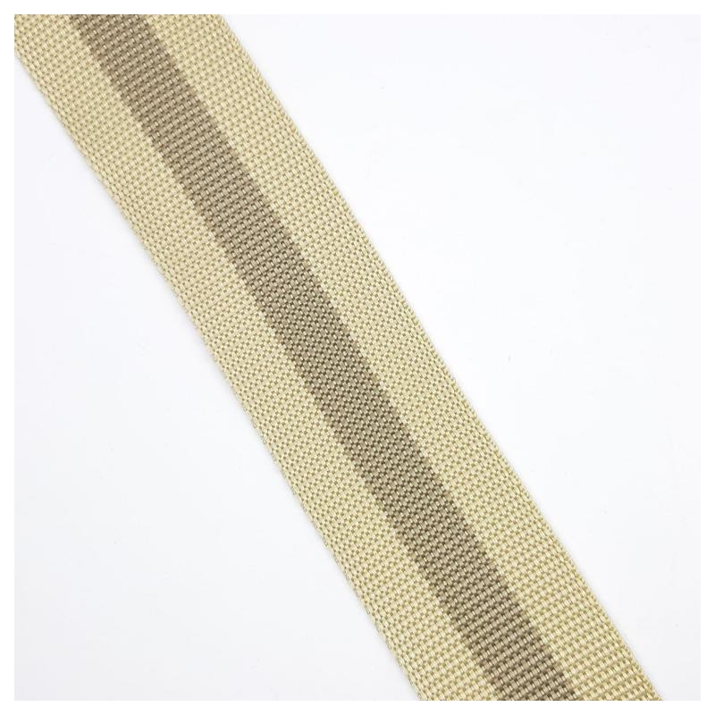 Cinta mochila de rayas color camel de 4 cms. 