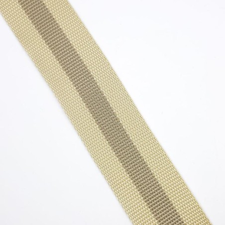 Cinta mochila de rayas color camel de 4 cms. 