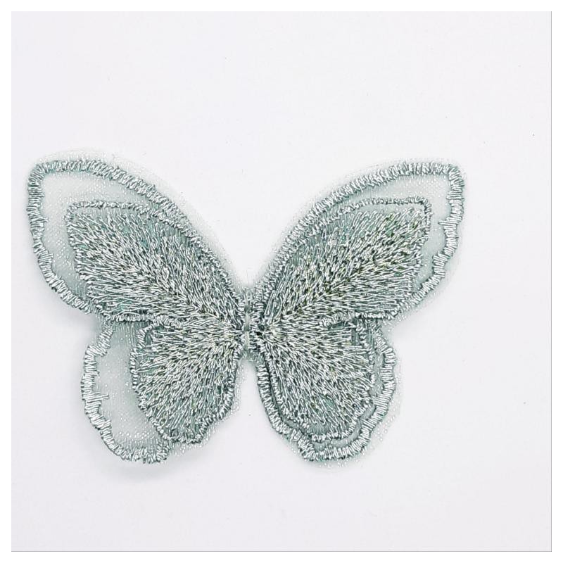Aplique mariposa brillo decorativo verde