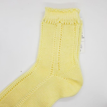 Calcetín niños perlé calado amarillo pollo Condor