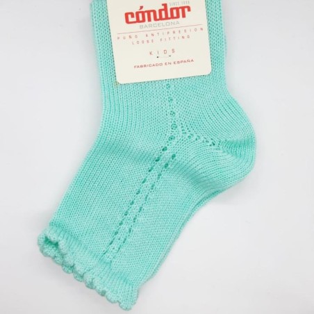 Calcetín Condor perlé infantil verde mar