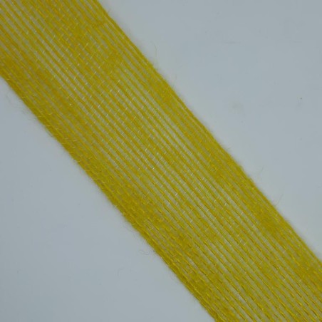 Cinta yute 4 cms tejido de saco amarillo pollo