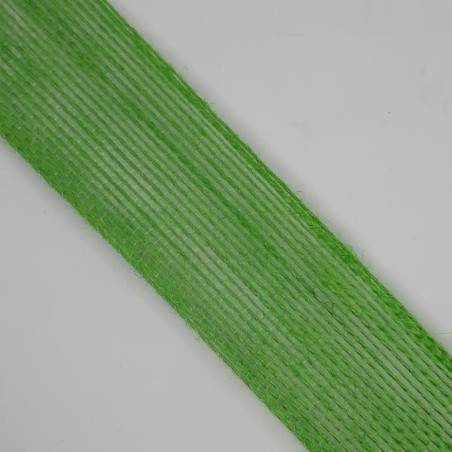 Cinta yute 4 cms tejido de saco verde