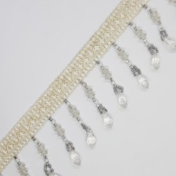 Fleco negro 5 cms con piedras de cristal brillante