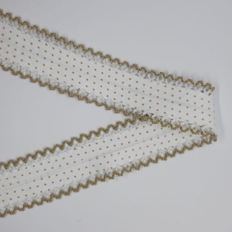 Cinta bies con lunares y puntas camel.