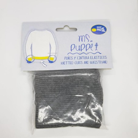 Puños elástico Rizaal patente gris oscura